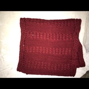 Red Wool-Feeling Scarf